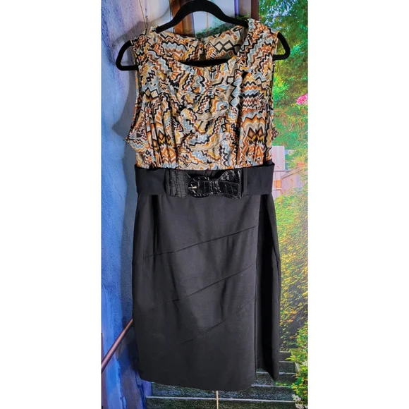 Alyx Limited - Plus Size - Multicolor Sheath Ruffle Top Sleeveless Dress - Picture 1 of 6